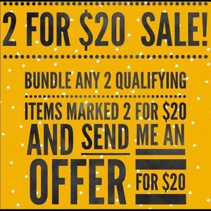 Bundle any 2 items that list 💜2/$20 and will discount for you!